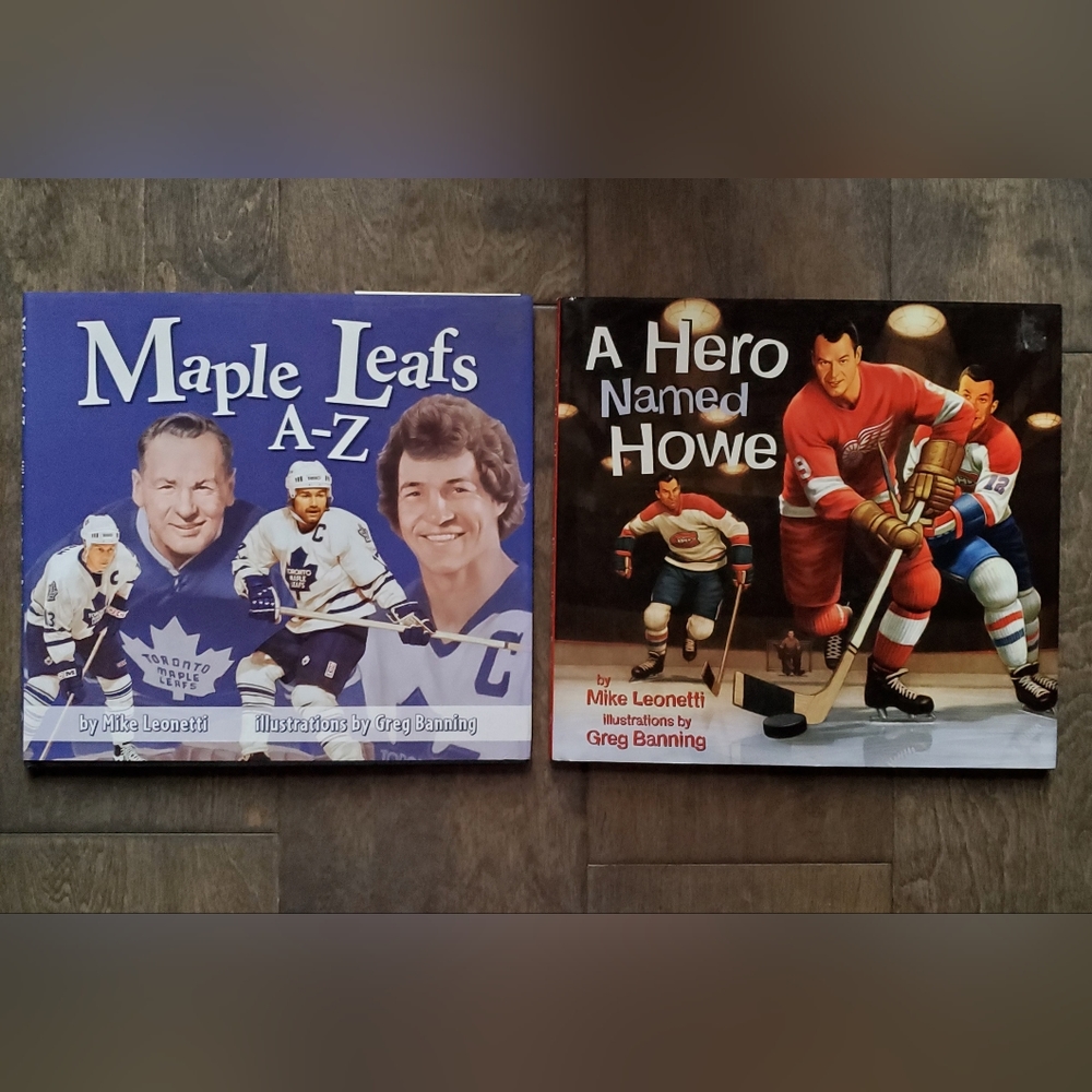 A Hero Named Howe and Maple Leafs A-Z Hockey Hardcover Books 1st print